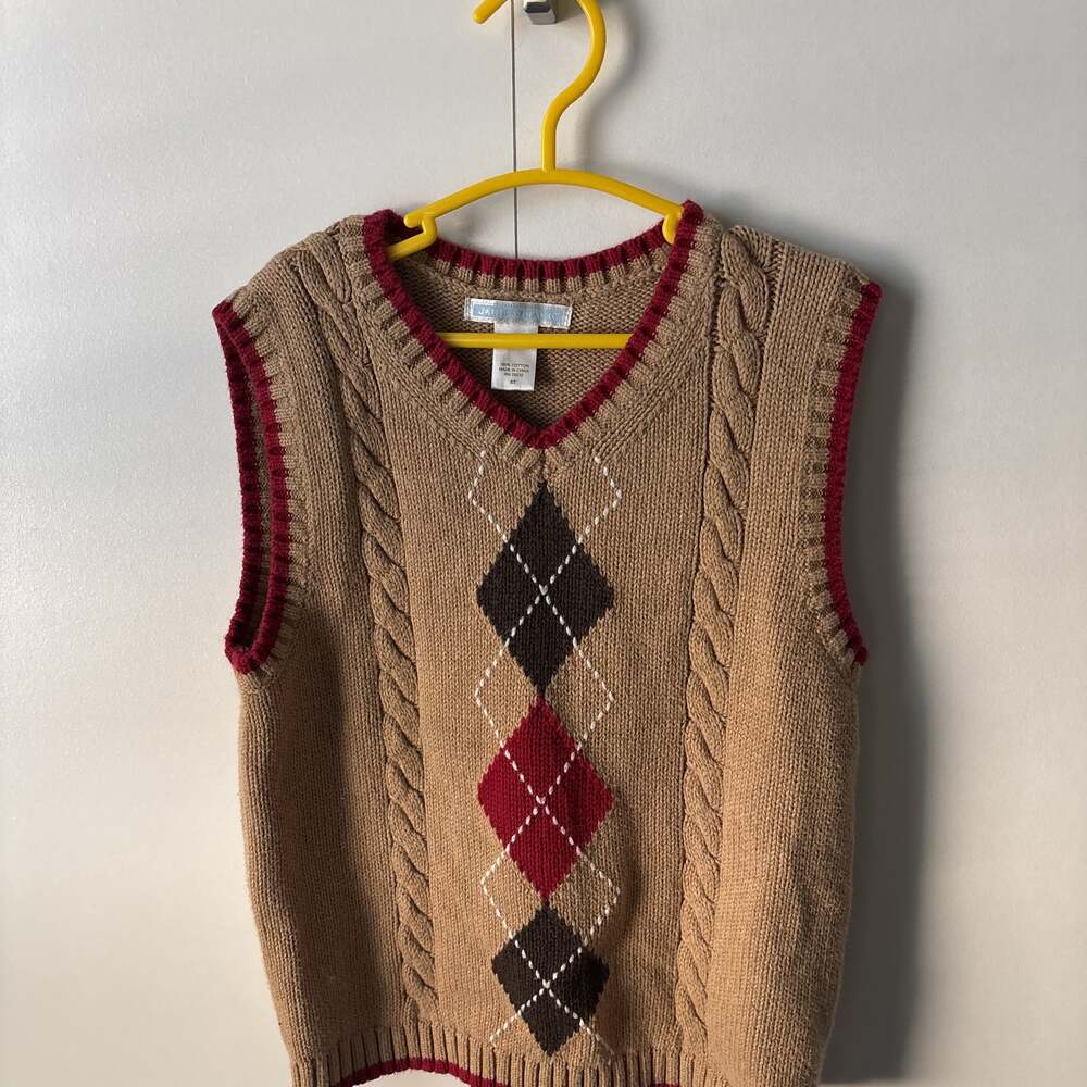 Boys JANIE and JACK Brown Pullover Sweater Vest Size 2T